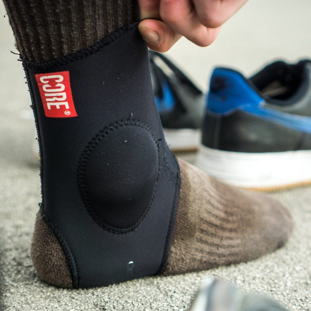 Core-Protection-Ankle-Sleeve-On-Foot