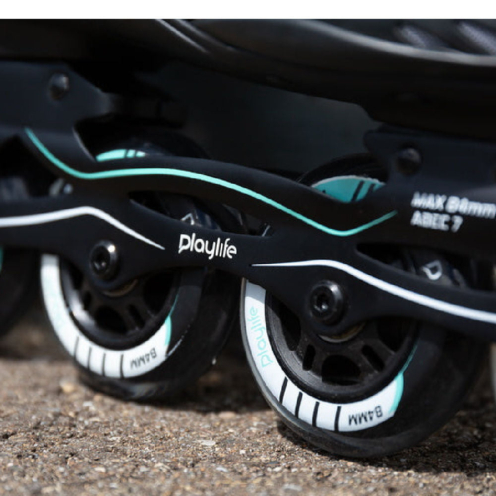 PlayLife-Flyte-84-Inline-Skates-Teal-Detail-Wheels